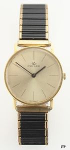 Vintage 1950s 18K Gold Movado 17 Jewel Mens Wristwatch
