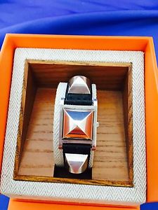 Hermes Medor ME1.250 Sterling 925 black calf leather.  Original box and papers