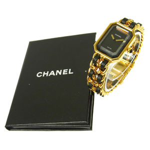 Authentic CHANEL Vintage Premiere Wristwatch Gold Quartz Swiss Made #M A21895