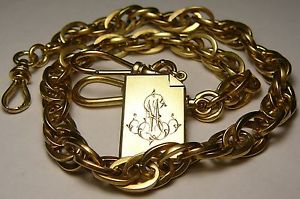 Imperial Russian Solid Gold 56 (14k ) Poker Watch Chain RARE 1897 St.Peterburg
