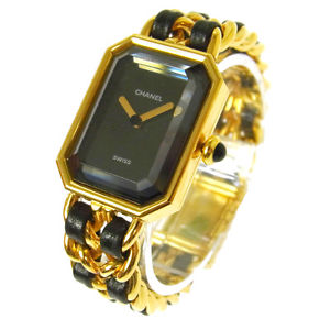 Authentic CHANEL Vintage Premiere Wristwatch Gold Quartz Swiss Made #S A21879