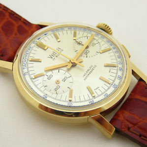 VETTA 18K PINK GOLD SPLENDID ARGENTE' DIAL VALJOUX 23 CHRONOGRAPH