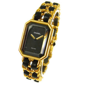 Authentic CHANEL Vintage Premiere Wristwatch Gold Quartz Swiss Made #L AK08911