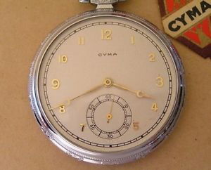 CYMA 1930's Art Deco Era NEW OLD STOCK Swiss Pocket Watch UNIQUE !!!