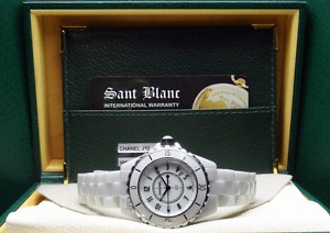 CHANEL - 33mm J12 White Ceramic Case & Bracelet w/ White Dial - H0968 SANT BLANC