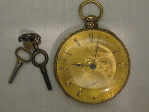GOLD pocket watch from around the turn of the Century with keys  ( MUST SEE) #10