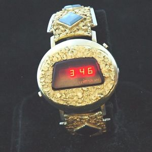 Vintage Men's LED Watch - super rare Wittnauer Gold Nugget in awesome condition!