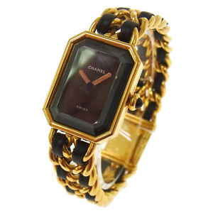 Authentic CHANEL Vintage Premiere Wristwatch Gold Quartz Swiss Made #L AK02624