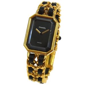 AUTHENTIC CHANEL VINTAGE PREMIERE WRISTWATCH GOLD QUARTZ SWISS MADE L H02313