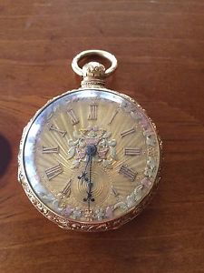 English 19th Century 18k Gold Pocket Watch, Works, Professionally Serviced