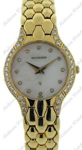 Bucherer Ladies Diamond MOP Dial Yellow Gold Case and Bracelet Quartz Watch