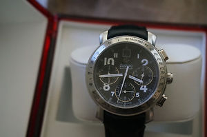 ZODIAC CALAME AUTOMATIC CHRONOGRAPH AVIATOR STAINLESS CASE WITH LEATHER STRAP