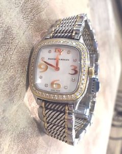 Authentic David Yurman 18K Gold Steel Silver Diamond Pearl Thoroughbred Watch