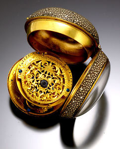 F. Terroux Oignon Watch with Gold & Porcelain Dial, Single Hand Antique from1710
