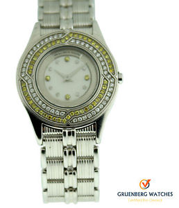 Mauboussin 18k White Gold Ultra Flat Diamond Bracelet Watch