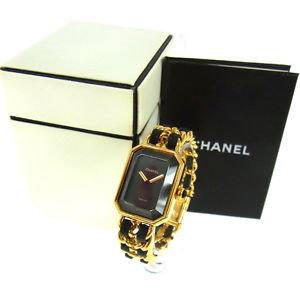 Authentic CHANEL Vintage Premiere Wristwatch Gold Quartz Swiss Made #M A18362