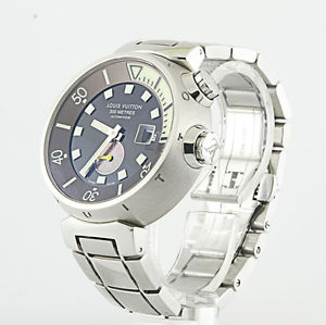 Louis Vuitton Tambour Diving Ref. Q1031 Stainless Steel Watch With Travel Case