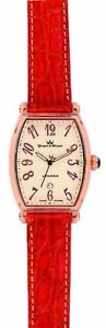Yonger and Bresson Mens YBH 8306K-04 Automatic Tonneau Orange Leather Date Watch