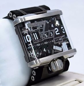 Devon Tread 1-A Men's  Watch Displays Time Via 4 Time Belts BOX & PAPERS *MINT*