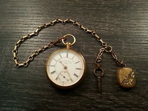Antique Thomas Russell and Sons 1872 18k Gold KeyWind Pocket Watch England