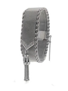 Ladies Vintage tassel Bracelet Watch in 14K White Gold with Diamonds