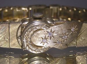 Ladie's 14k Yellow Gold & Diamonds Altair Incabloc 17 Jewels Vintage Watch