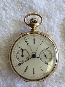 Antique 18k Gold Agassiz Pocket Watch Chronograph