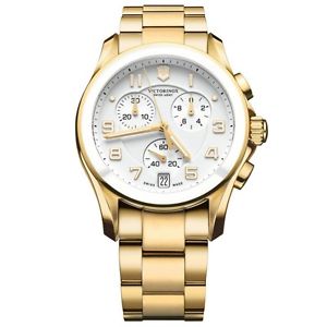 Victorinox Swiss Army Unisex 241537 Gold Steel Chrono Classic with Ceramic Bezel
