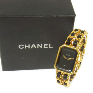 Authentic CHANEL Vintage Premiere Wristwatch Gold Quartz Swiss Made #L T02585