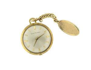 Antique 18K Yellow Gold Girard Perregaux Pocket Watch With Small Chain 14k LWD