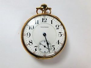 1927 Waltham Pocket Watch 14K YG Solid Case - Keeps Time - Great Watch- Lot 2065