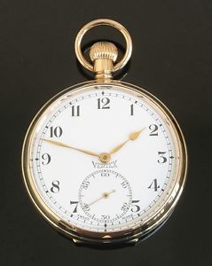 WONDERFUL SOLID 9CT GOLD VERTEX POCKET WATCH C1931