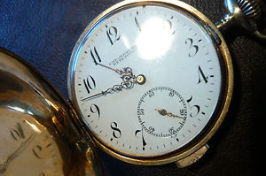 Antique 14k solid gold 1/4 repeater chronometre repetitions Brevet, pocket watch