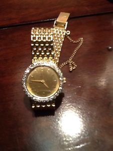 Ladies 14K Gold And Diamond Omega Watch