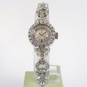 Vintage GIRARD-PERREGAUX Diamonds-embedded Ladies White Gold