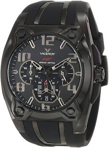 Viceroy Men's 47617-55 Black IP Chronograph Rubber Date Watch