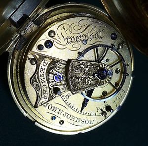 Early 1800s JOHN JOHNSON Liverpool POCKET WATCH #7313 Gold Case with #7313 Also