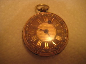 18kt GOLD ENGLISH FUSEE, 1780-1820 WITH MULTICOLORED DIAL, KEY WIND