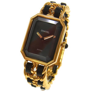 Authentic CHANEL Vintage Premiere Wristwatch Gold Quartz Swiss Made #M A18122
