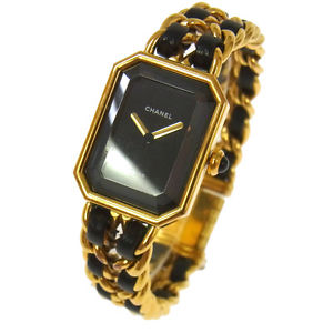 Authentic CHANEL Vintage Premiere Wristwatch Quartz Gold-Tone Swiss L G01457