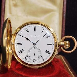 RARE MINUTE REPEATER MAPPIN & WEBB HEAVY 18K SOLID GOLD FULL HUNTER POCKET WATCH
