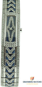 Mauboussin 18k White Gold Diamond Sodalite Bracelet Watch