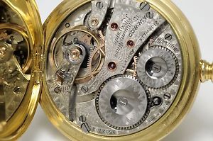 Rare 18ct Gold 21 Jewel WALTHAM RIVERSIDE MAXIMUS Full Hunter Pocket Watch c1900
