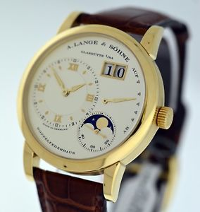 A. Lange & Sohne Lange 1 Moonphase Power Reserve 18k Yellow Gold 38mm watch