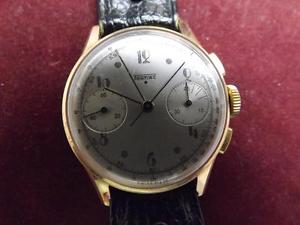 Vintage  18ct Gold Pontiac Gents Chronograph wristwatch hand wind 34 x 36 mm
