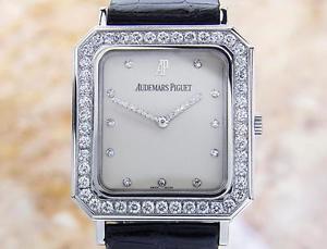 Audemars Piguet Luxury 18k White Gold Swiss Made Mens Diamond Dress Watch G24