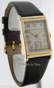 Hamilton Vintage Rectangular Watch 14K Gold