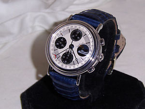 HAGAL SOLID 18K. WHITE GOLD W/SWISS VALJOUX 7751 MOVEMENT"VERY HARD TO FIND NICE