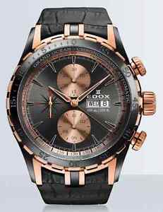 EDOX GRAND OCEAN Chronograph Automatic Day-Date Rose Black PVD