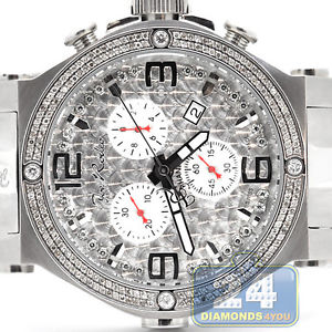 Joe Rodeo Phantom 2.25 ct Diamond Bezel Mens Silver Watch JPTM8
